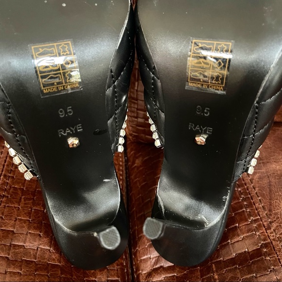 Raye Genuine Leather Rhinestone Embossed Heels - Picture 9 of 10